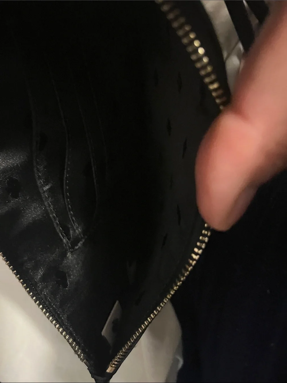 kate spade Black Leather Wristlet Pouch with Strap